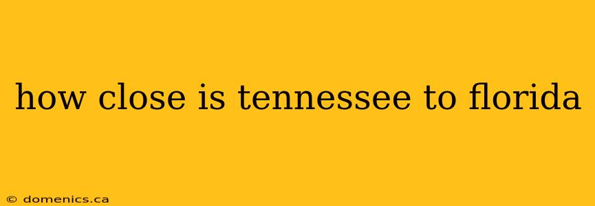 how close is tennessee to florida