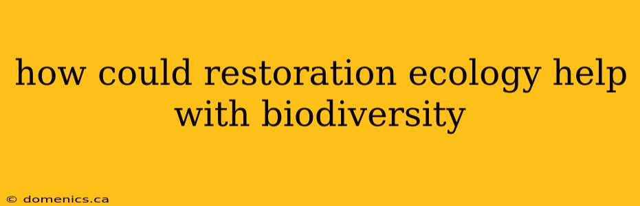 how could restoration ecology help with biodiversity