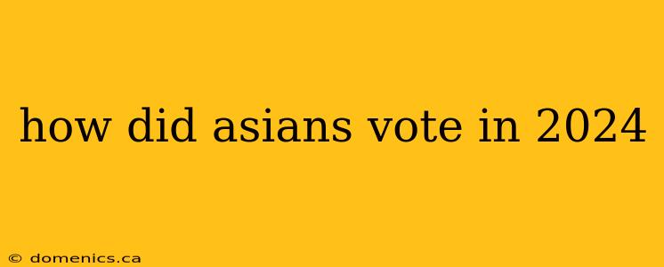 how did asians vote in 2024