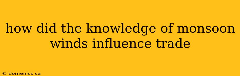 how did the knowledge of monsoon winds influence trade
