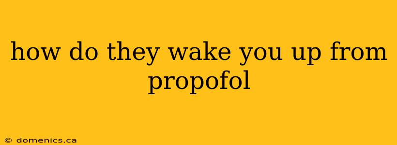 how do they wake you up from propofol