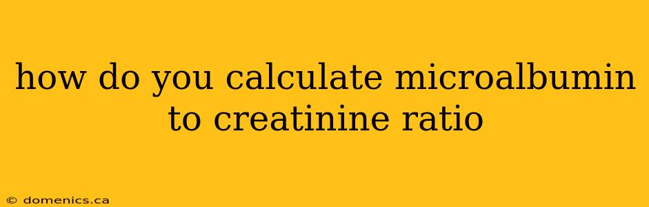 how do you calculate microalbumin to creatinine ratio