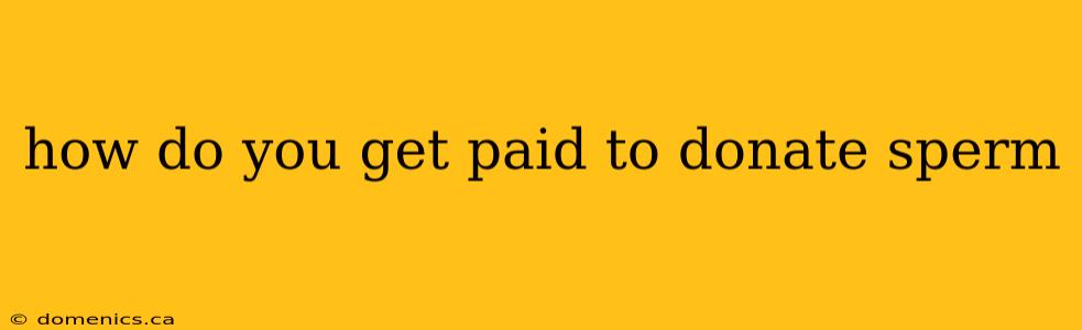 how do you get paid to donate sperm