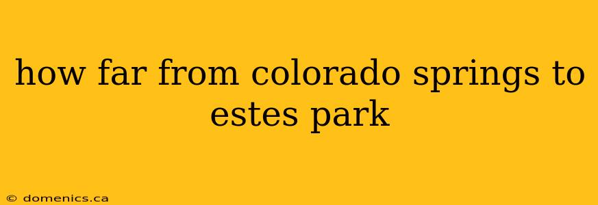 how far from colorado springs to estes park