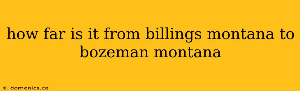 how far is it from billings montana to bozeman montana