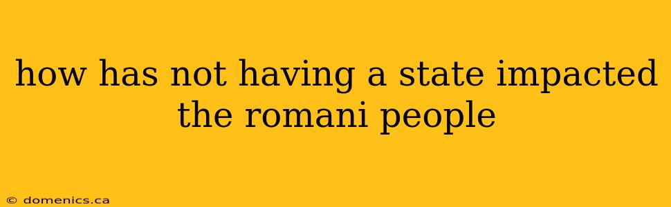 how has not having a state impacted the romani people