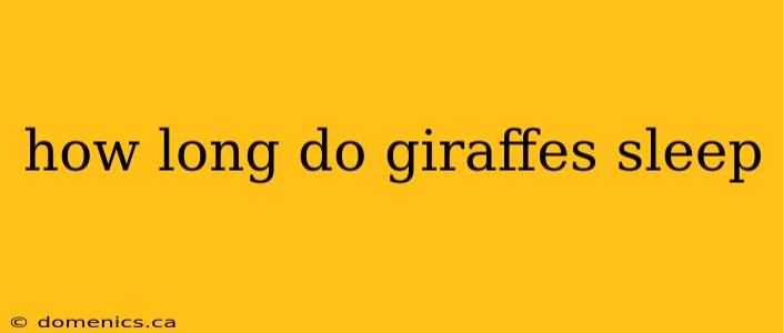 how long do giraffes sleep