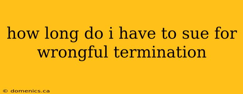 how long do i have to sue for wrongful termination