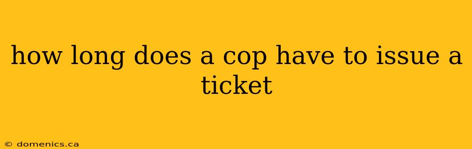 how long does a cop have to issue a ticket