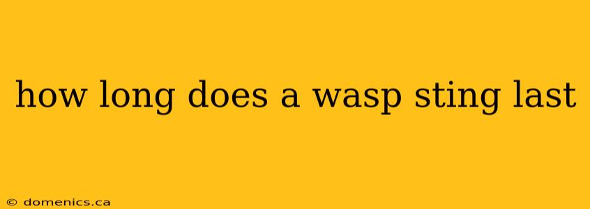 how long does a wasp sting last