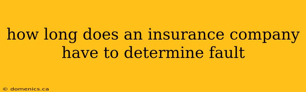 how long does an insurance company have to determine fault