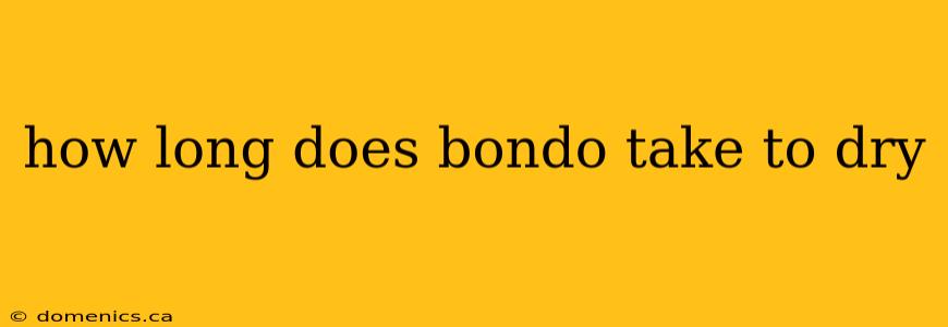 how long does bondo take to dry