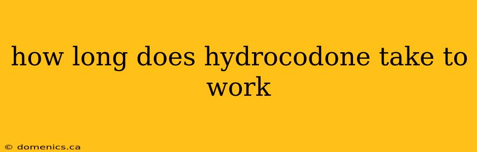 how long does hydrocodone take to work