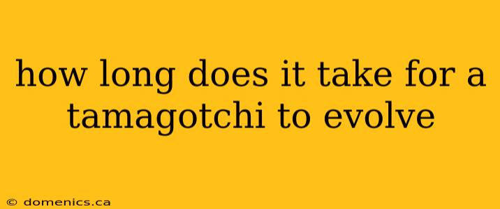 how long does it take for a tamagotchi to evolve