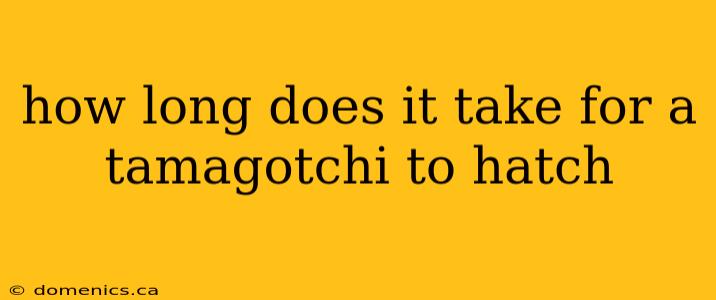 how long does it take for a tamagotchi to hatch