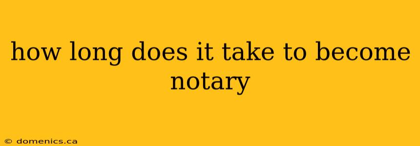 how long does it take to become notary