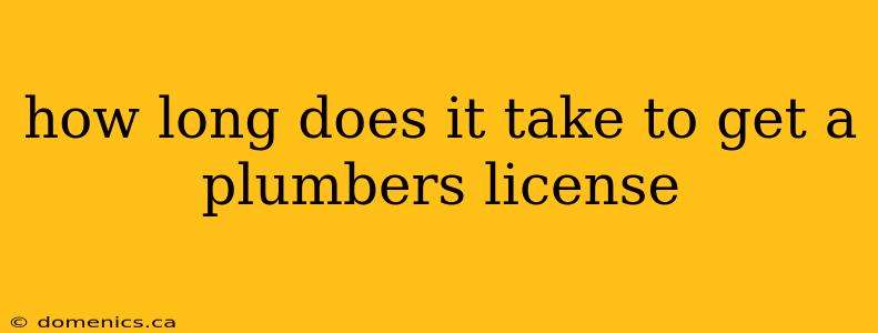 how long does it take to get a plumbers license