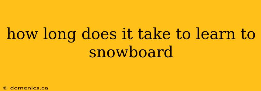 how long does it take to learn to snowboard