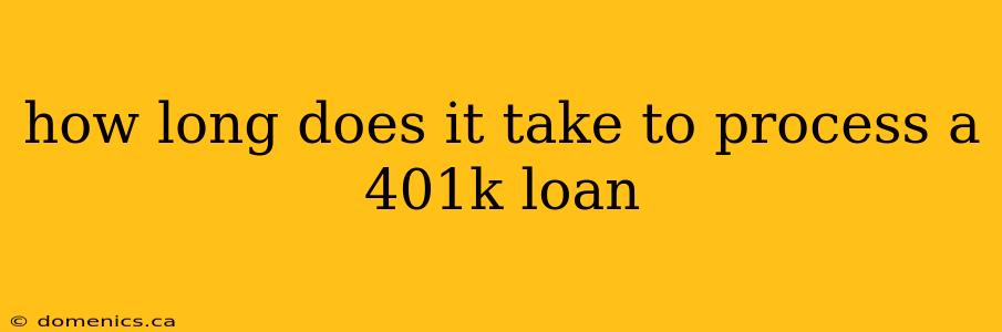 how long does it take to process a 401k loan