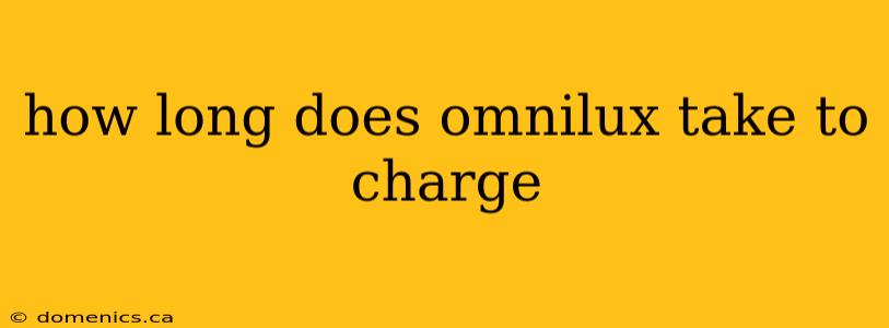 how long does omnilux take to charge