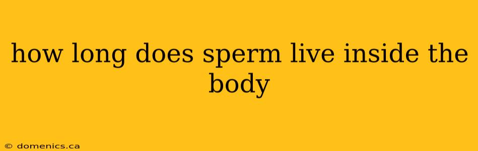 how long does sperm live inside the body