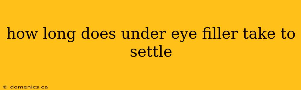 how long does under eye filler take to settle