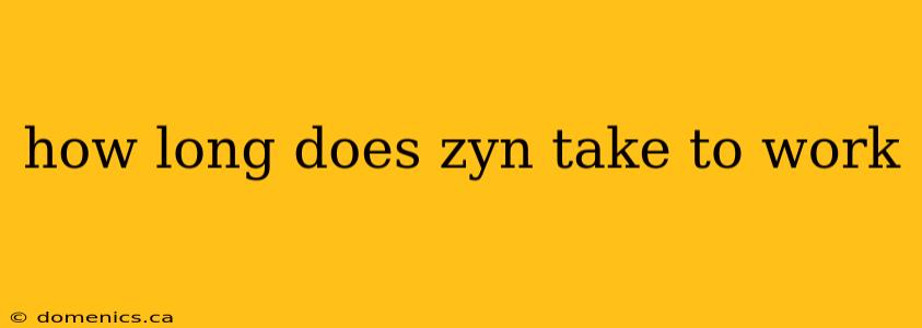 how long does zyn take to work