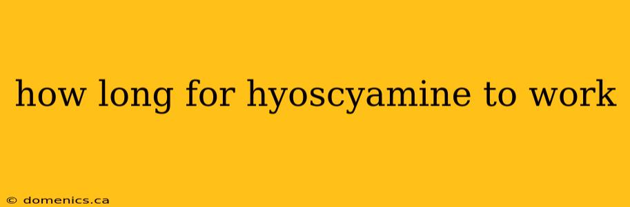 how long for hyoscyamine to work