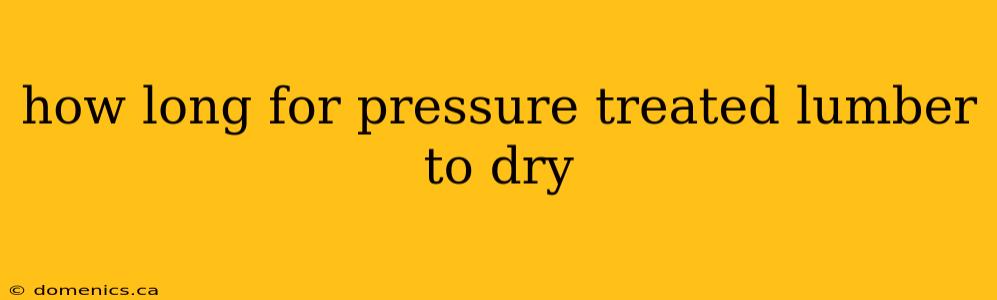 how long for pressure treated lumber to dry