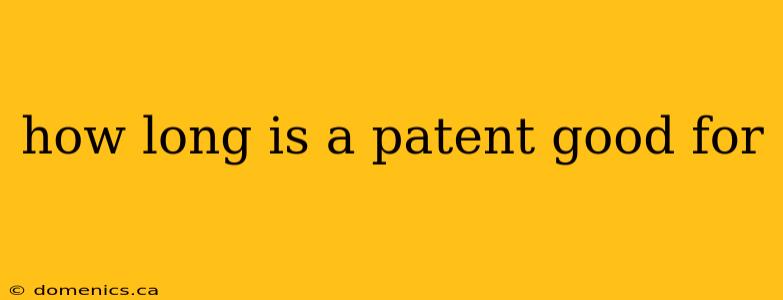 how long is a patent good for