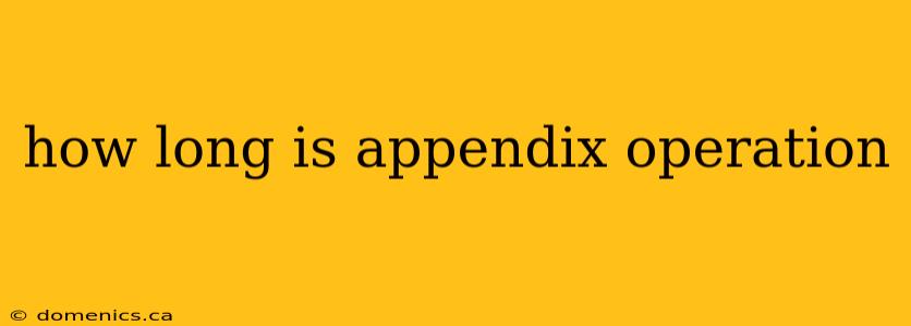 how long is appendix operation