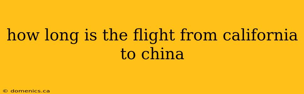 how long is the flight from california to china