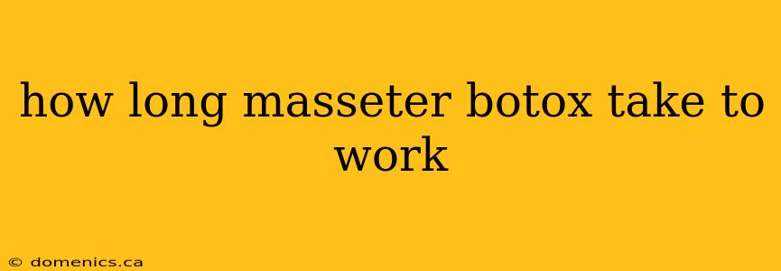 how long masseter botox take to work