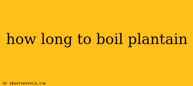 how long to boil plantain