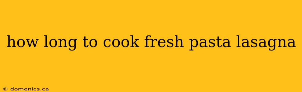 how long to cook fresh pasta lasagna