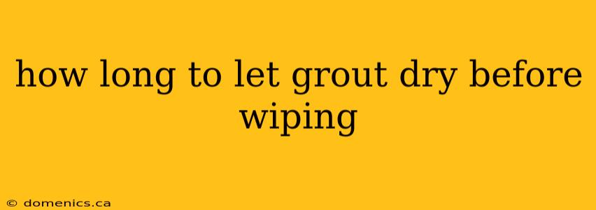 how long to let grout dry before wiping