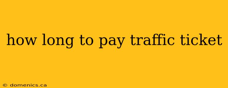 how long to pay traffic ticket