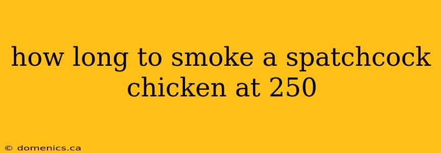 how long to smoke a spatchcock chicken at 250