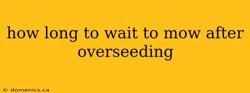 how long to wait to mow after overseeding