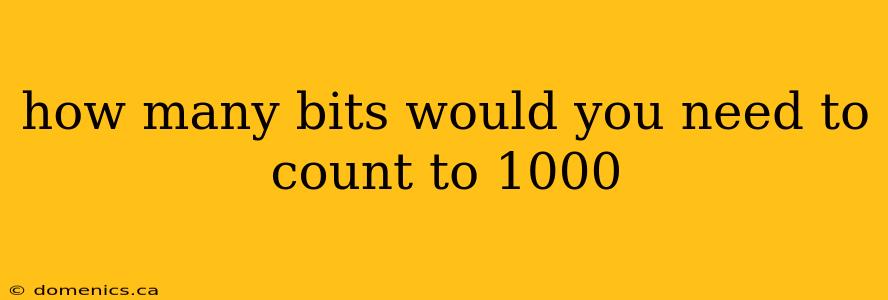 how many bits would you need to count to 1000