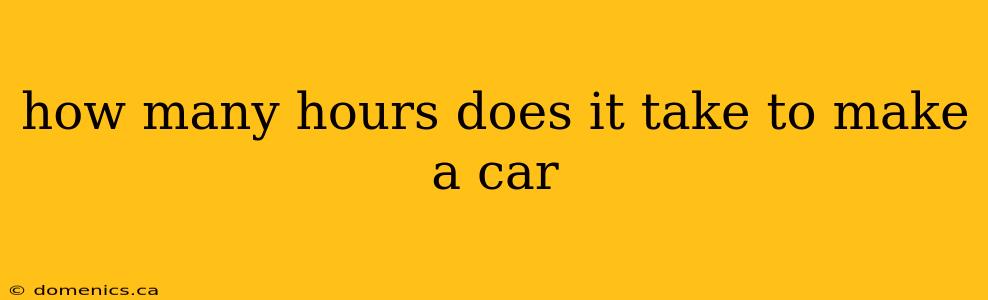 how many hours does it take to make a car