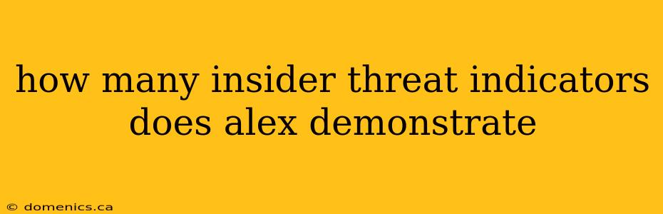 how many insider threat indicators does alex demonstrate