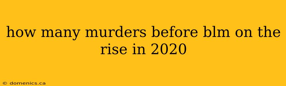 how many murders before blm on the rise in 2020