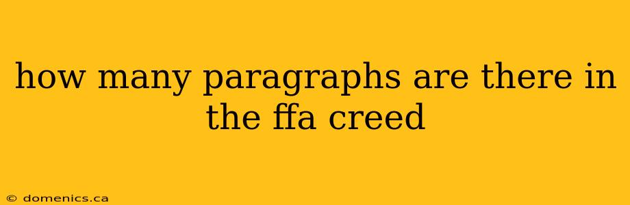 how many paragraphs are there in the ffa creed