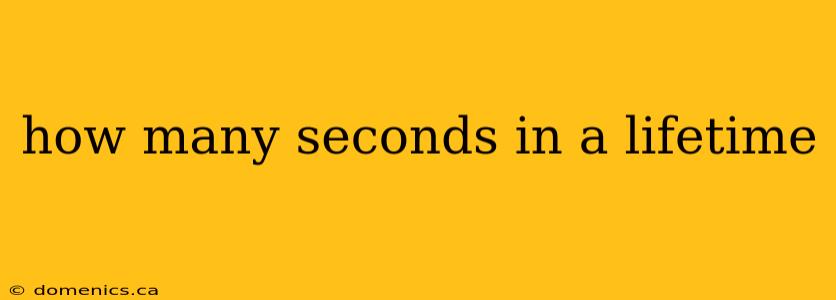 how many seconds in a lifetime