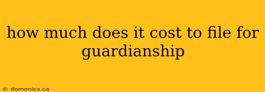 how much does it cost to file for guardianship