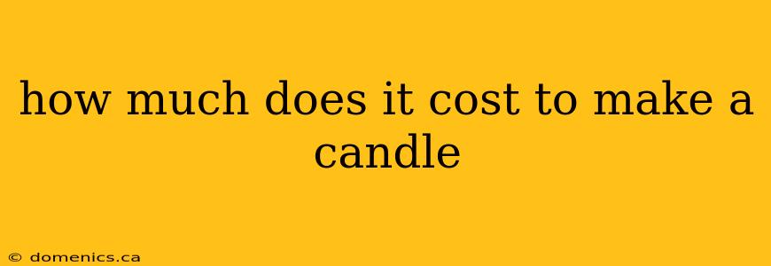 how much does it cost to make a candle