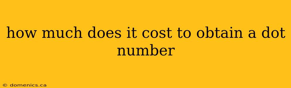 how much does it cost to obtain a dot number