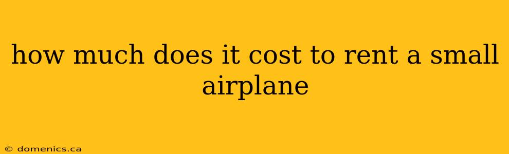 how much does it cost to rent a small airplane