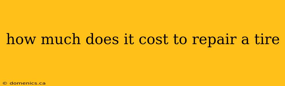 how much does it cost to repair a tire